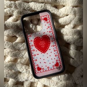 Heart Pattern Phone Case - Black and Red